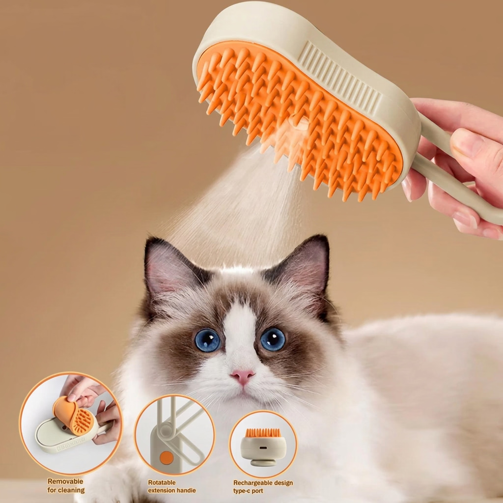 Pet Steam Brush 3-in-1