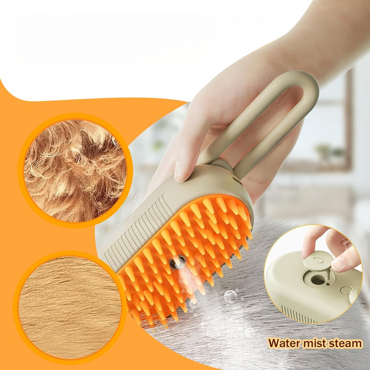 Pet Steam Brush 3-in-1