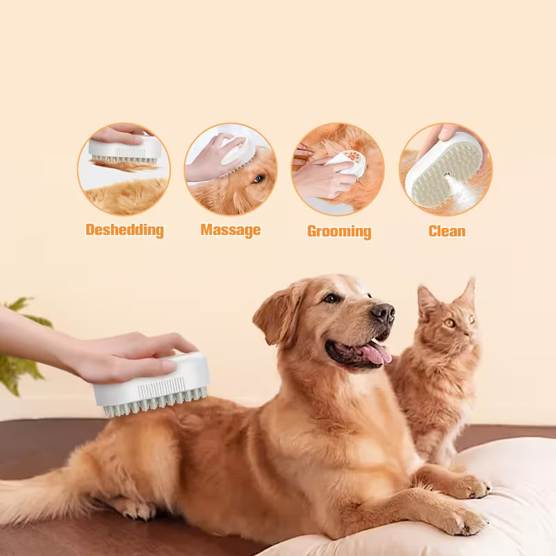 Pet Steam Brush 3-in-1