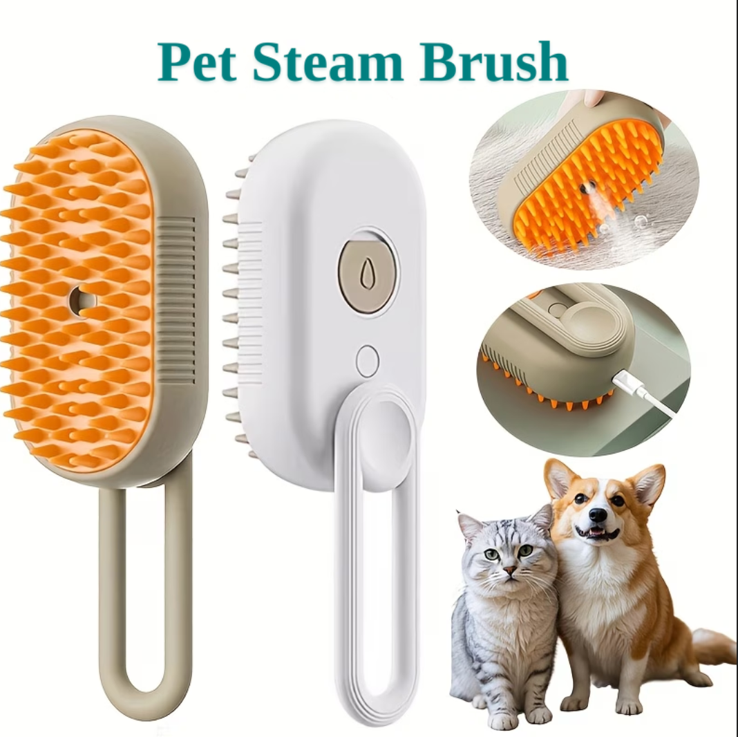 Pet Steam Brush 3-in-1